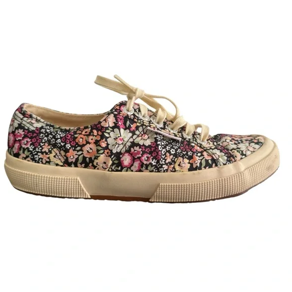 Superga Women’s Size 8 Size 39 Floral Daisy Multicolor Sneakers Casual Lace Up - Picture 2 of 12